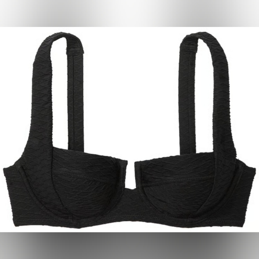32B/XS VS Swim Full Coverage Bikini Top Brazilian Bikini Set Black - Picture 8 of 10